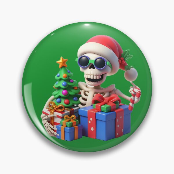 Item preview, Christmas Skeleton – Sticker & Pin Buttons designed and sold by Aredbox.
