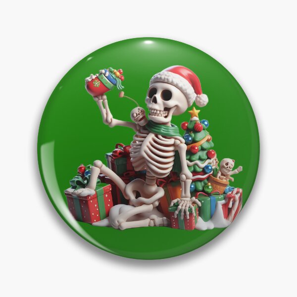 Item preview, Christmas Skeleton – Sticker & Pin Buttons designed and sold by Aredbox.