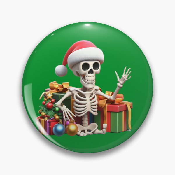 Item preview, Christmas Skeleton – Sticker & Pin Buttons designed and sold by Aredbox.