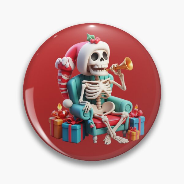 Item preview, Christmas Skeleton – Sticker & Pin Buttons designed and sold by Aredbox.