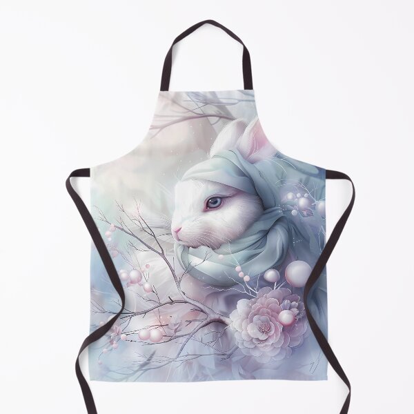 Item preview, White bunny in the snow in winter clothes. Winter landscape. Pastel colors. designed and sold by MagelliShop.