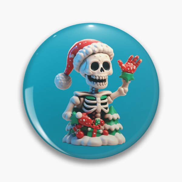 Item preview, Christmas Skeleton – Sticker & Pin Buttons designed and sold by Aredbox.