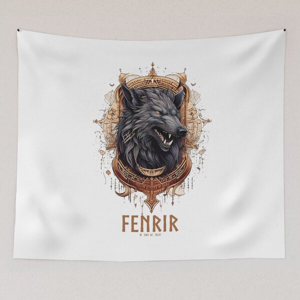 Item preview, Fenrir Mythology wolf with Vegvisir Viking Rune- Protection Rune, Valhalla. designed and sold by PhotoArtMC.