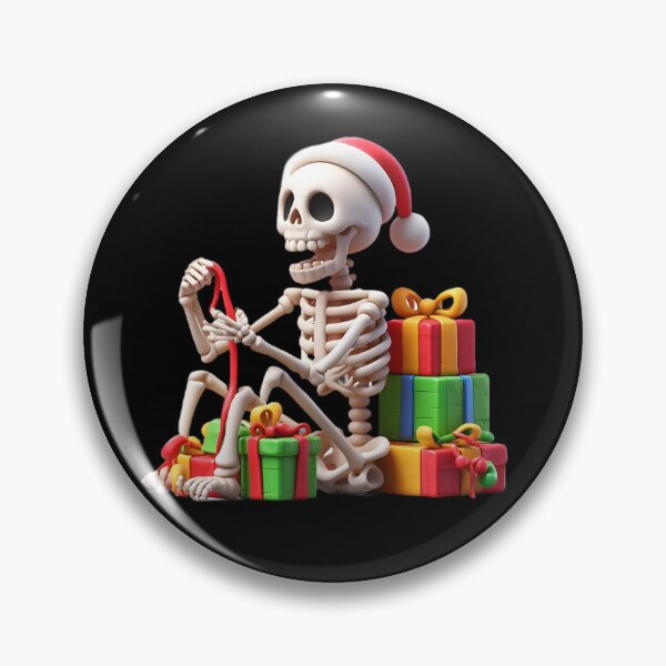 Item preview, Christmas Skeleton – Sticker & Pin Buttons designed and sold by Aredbox.