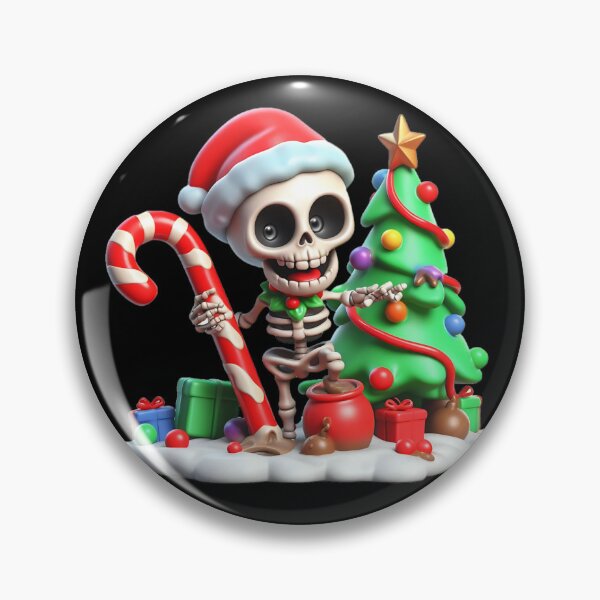 Item preview, Christmas Skeleton – Sticker & Pin Buttons designed and sold by Aredbox.