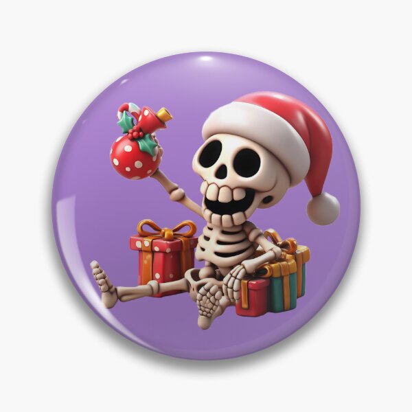 Item preview, Christmas Skeleton – Sticker & Pin Buttons designed and sold by Aredbox.