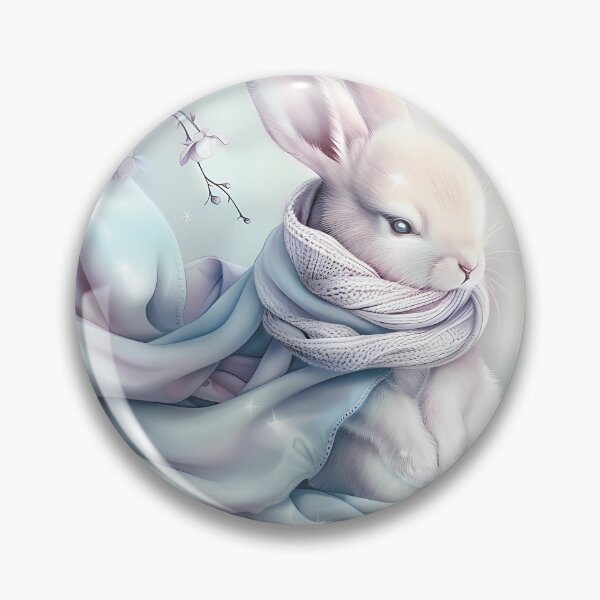 Item preview, White bunny in the snow in winter clothes. Winter landscape. Pastel colors. designed and sold by MagelliShop.