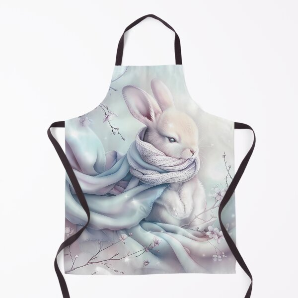 Item preview, White bunny in the snow in winter clothes. Winter landscape. Pastel colors. designed and sold by MagelliShop.