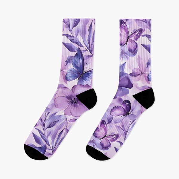 Item preview, Butterflies and purple flowers - Poetic design designed and sold by Fab-Haven.