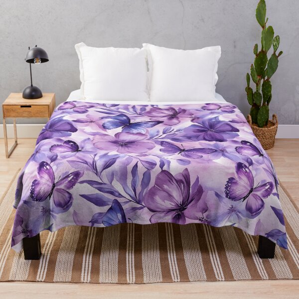 Item preview, Butterflies and purple flowers - Poetic design designed and sold by Fab-Haven.