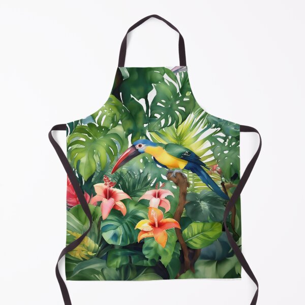 Item preview, Vintage Tropical Bird eyeing fruit in the Jungle at Night designed and sold by Ray's Photos & Art.
