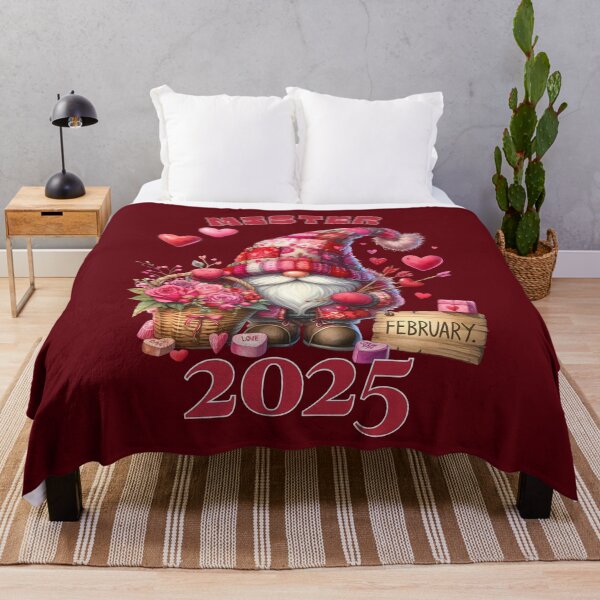 Item preview, Valentine's Gnome with Flowers and February 2025 Text designed and sold by bAIryBarn.