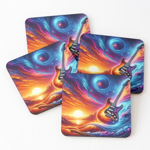 Item preview, Electric guitar on sunset background. designed and sold by KojourinArt.