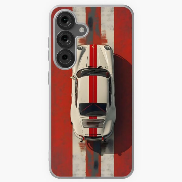 Aperçu de l'œuvre conception de t-shirt de voiture Porsche rétro sur des lignes rouges créée et vendue par karimkhalaf0.