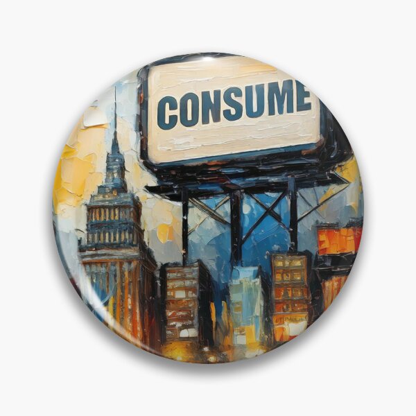 Item preview, Consume Billboard over an Abstract City designed and sold by ArtFactoryAI.