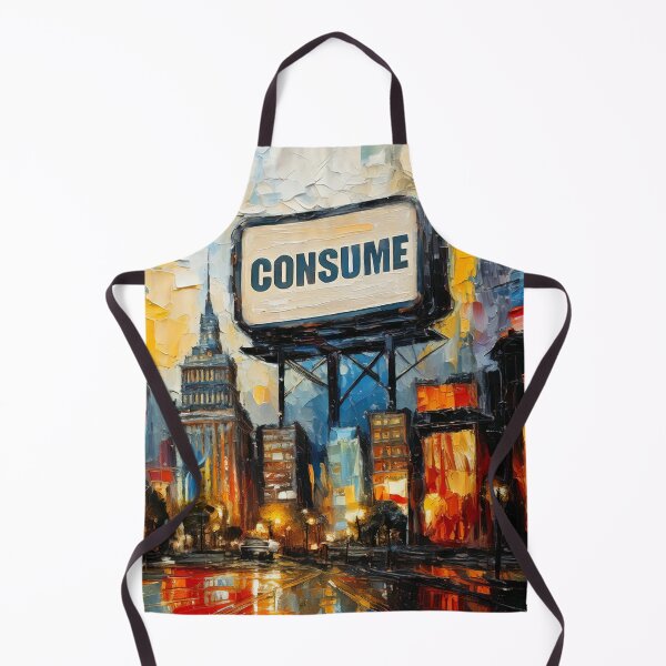 Item preview, Consume Billboard over an Abstract City designed and sold by ArtFactoryAI.