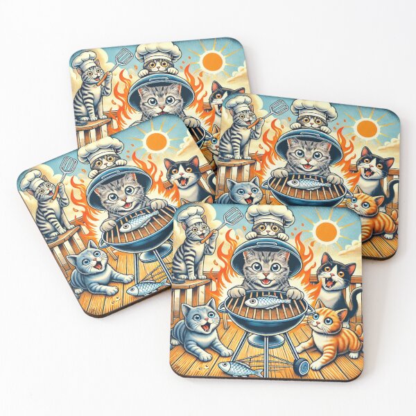 Item preview, Cats and Barbecue Fun designed and sold by Alta-store.