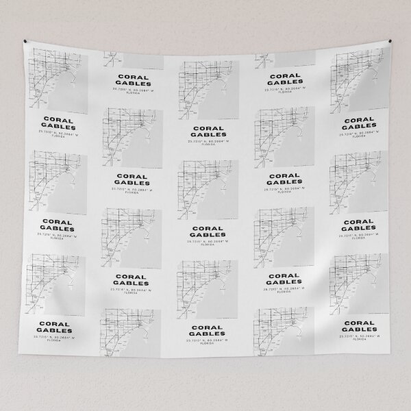 Item preview, Minimalist Coral Gables Map Art - Florida City Coordinates Design designed and sold by RM-Journey.