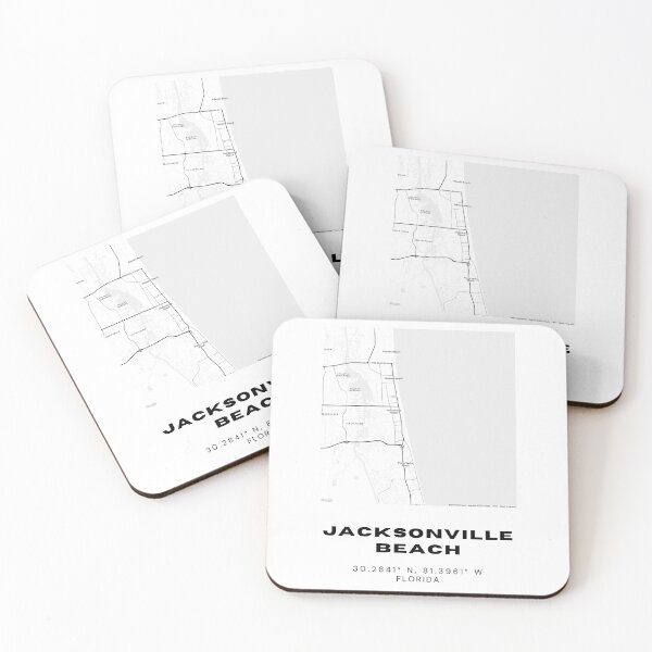Item preview, Minimalist Jacksonville Beach Map Art - Florida City Coordinates Design designed and sold by RM-Journey.
