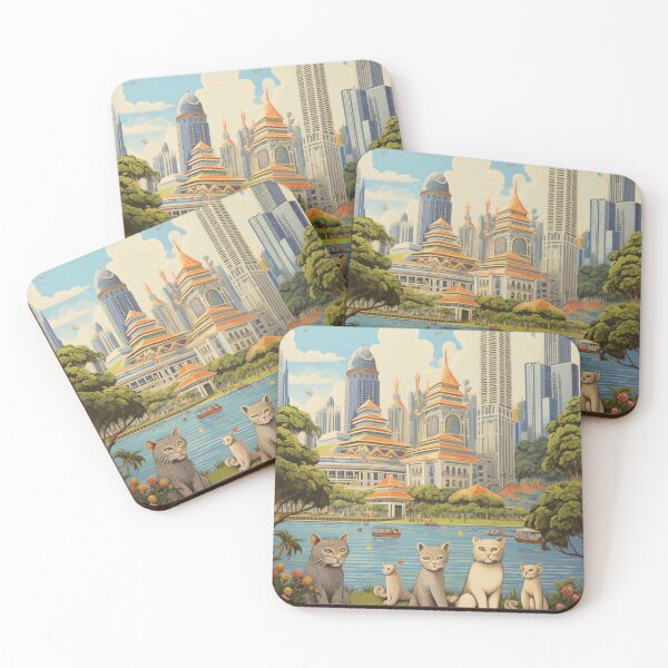 Item preview, Feline Explorers at Merlion Park, Singapore designed and sold by Anuchartl.