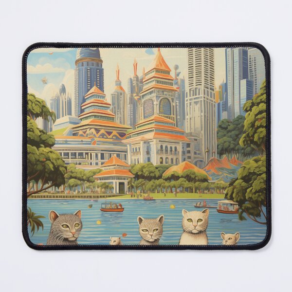 Item preview, Feline Explorers at Merlion Park, Singapore designed and sold by Anuchartl.