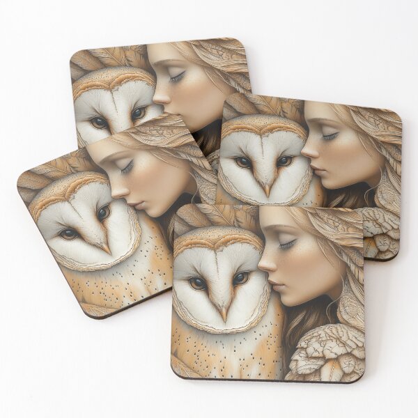 Item preview, Woman and Owl in Feathers designed and sold by PetsArt.