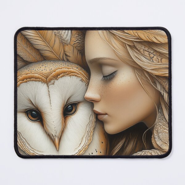 Item preview, Woman and Owl in Feathers designed and sold by PetsArt.