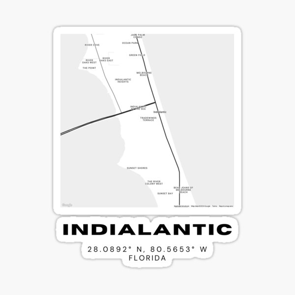 Item preview, Minimalist Indialantic Map Art - Florida City Coordinates Design designed and sold by RM-Journey.