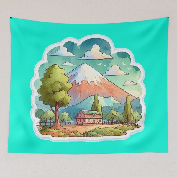 Item preview, Pumalin Park Chile Watercolor Minimalist Sticker,   designed and sold by PaintMeWorld.