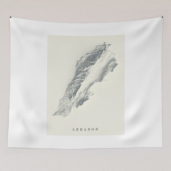 Item preview, Lebanon Shaded Relief 3D Map digitally-rendered designed and sold by ThinkAboutMaps.