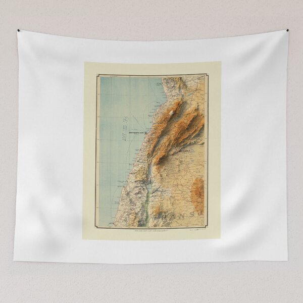 Item preview, 1931 Lebanon Shaded Relief 3D Map digitally-rendered designed and sold by ThinkAboutMaps.