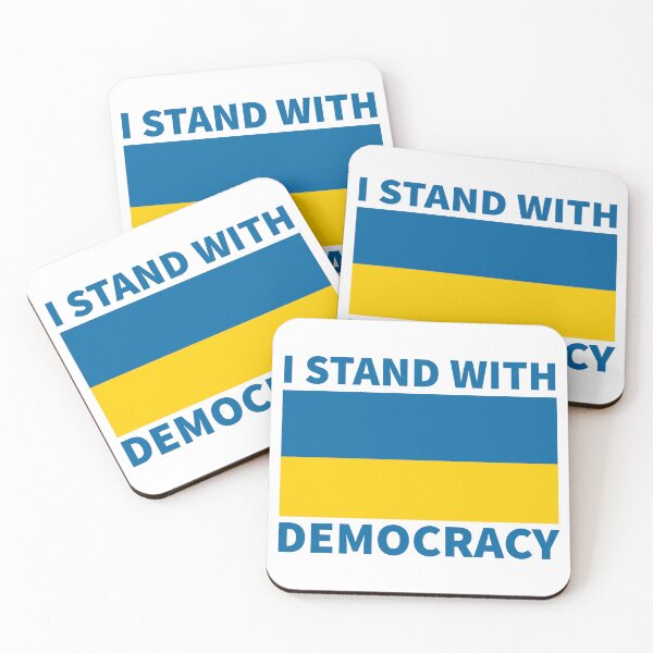 Item preview, I stand with democracy. Ukrainian flag design.  designed and sold by Rachel the Artist .