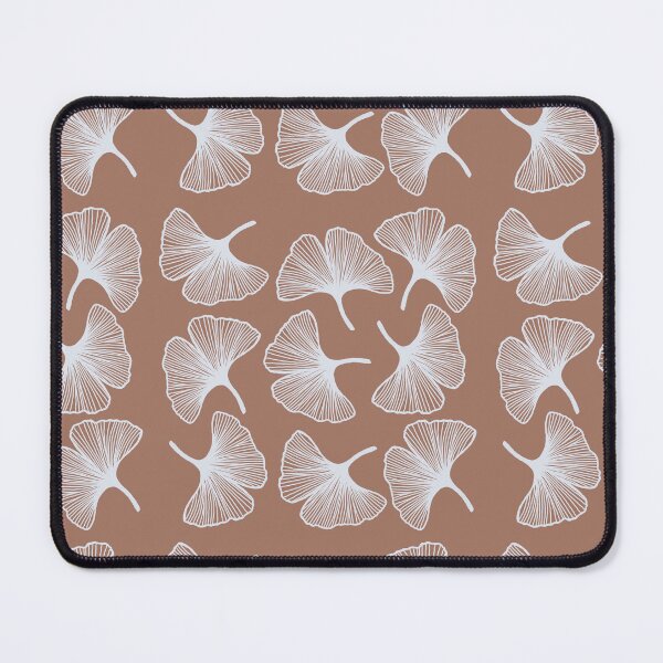 Item preview, White Gingko Leaves on Mocha Mousse Brown designed and sold by Ninaeva.