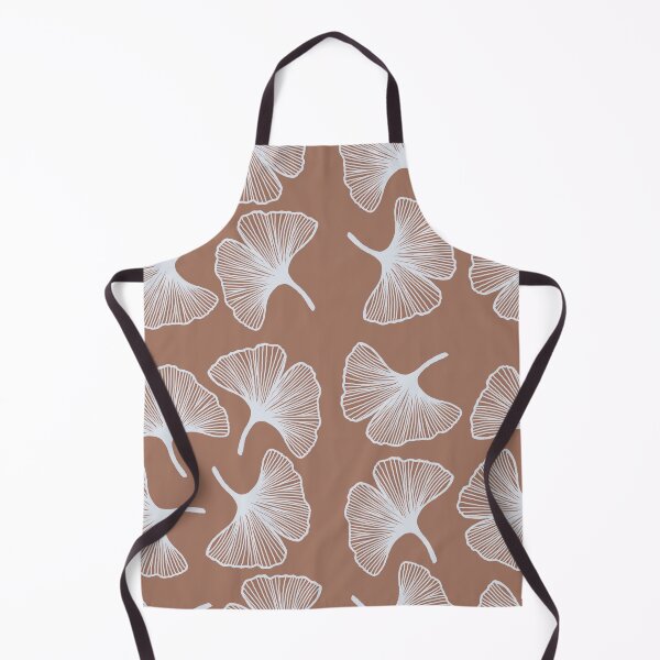 Item preview, White Gingko Leaves on Mocha Mousse Brown designed and sold by Ninaeva.