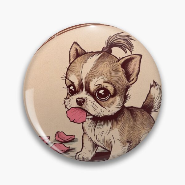 Item preview, Tiny Dog with Big Eyes Playing with Rose Petals designed and sold by AlinaSCorner.