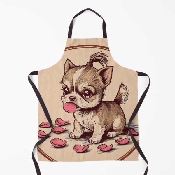 Item preview, Tiny Dog with Big Eyes Playing with Rose Petals designed and sold by AlinaSCorner.