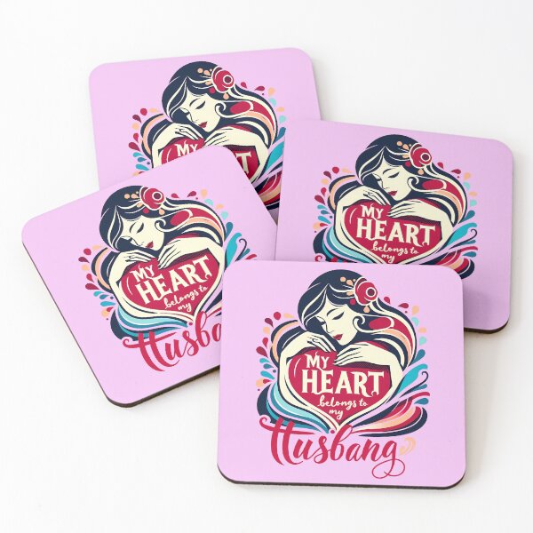 Item preview, My heart belongs to my husband, typography designed and sold by maxmaj.