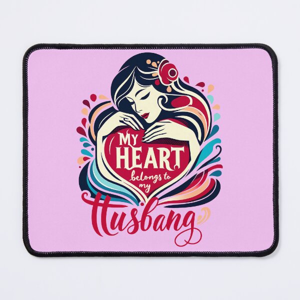 Item preview, My heart belongs to my husband, typography designed and sold by maxmaj.