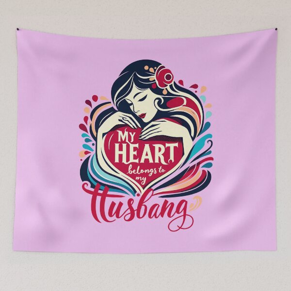 Item preview, My heart belongs to my husband, typography designed and sold by maxmaj.