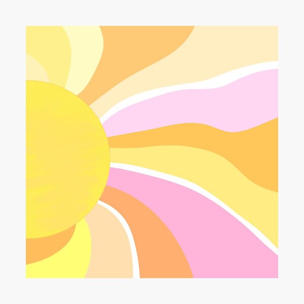 Item preview, Colorful Abstract Sunrise With Vibrant Yellow and Pink Waves designed and sold by photopictures.