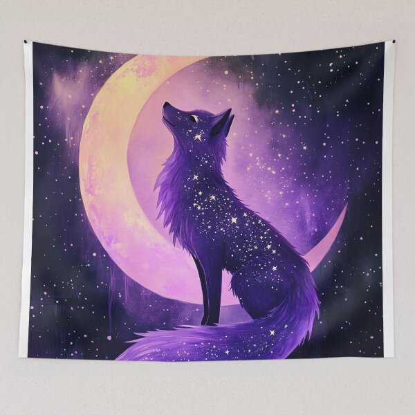 Item preview, Cosmic Fox Under the Crescent Moon designed and sold by Carlos Monteiro.