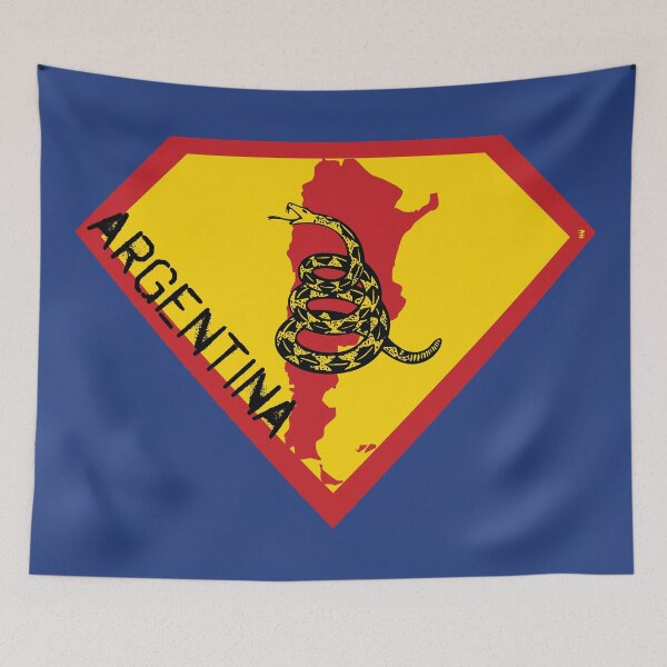 Item preview, ARGENTINA Spell Out - Freedom Is The Superpower - Gadsden Snake Flag - Dont Tread On Me SUPERHERO design designed and sold by pelagio.