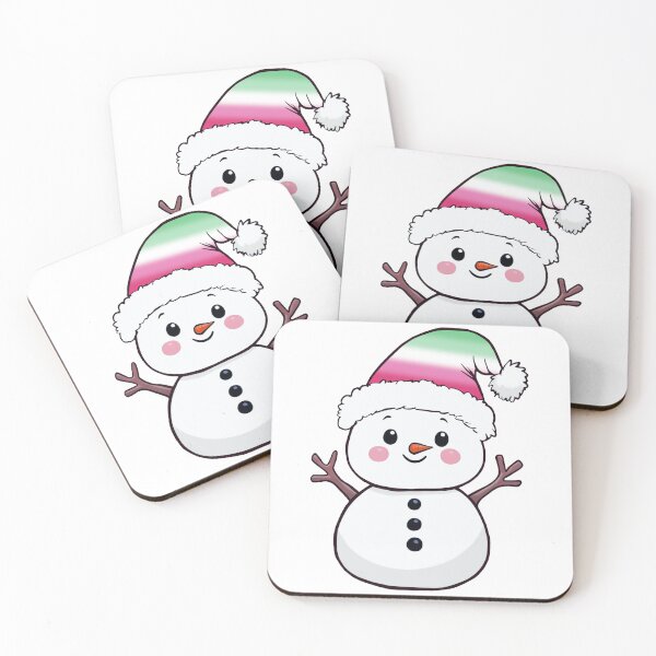 Item preview, Adorable Snowpal wearing an Abrosexual Pride Santa Hat | Abrosexual Pride Holiday Design designed and sold by Travelslightly.