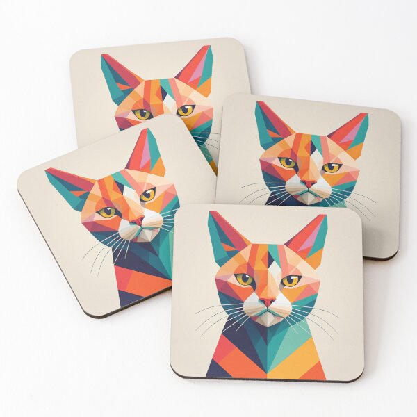 Item preview, Geometric Cat Statue designed and sold by RebelPaintBrush.