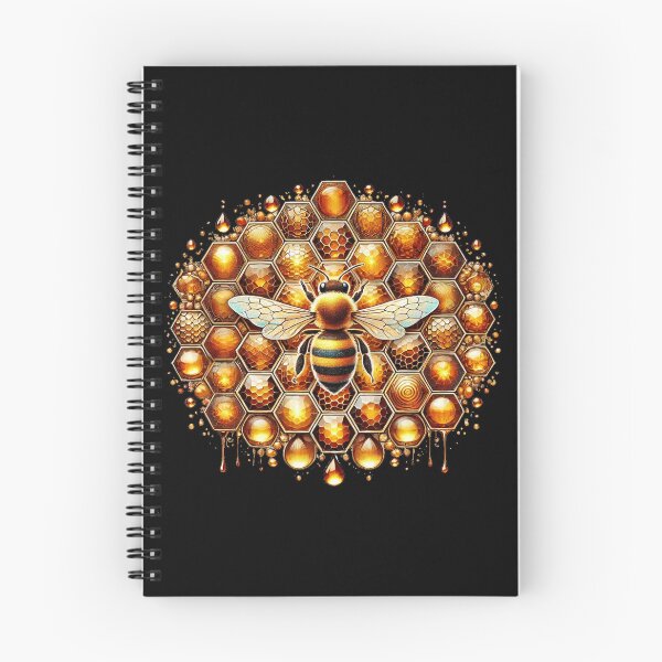 Item preview, Bee on Honeycomb Pattern – Golden Amber & Honey Hexagonal Design designed and sold by Porosenok.