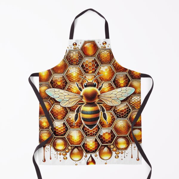 Item preview, Bee on Honeycomb Pattern – Golden Amber & Honey Hexagonal Design designed and sold by Porosenok.