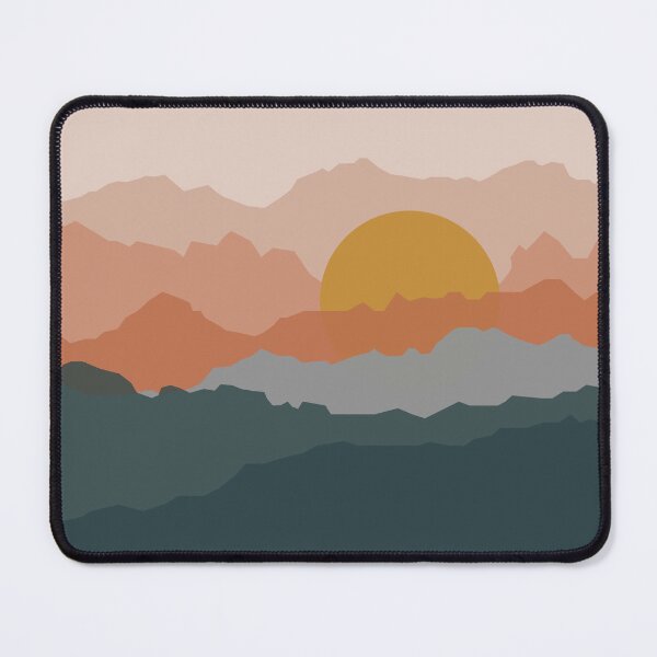 Item preview, Minimal abstract sunset mountains designed and sold by alienrabbit.