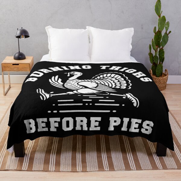 Item preview, Burning Thighs Before Pies Funny Turkey Trot Thanksgiving Running Design designed and sold by TeeByDesignsCo®.