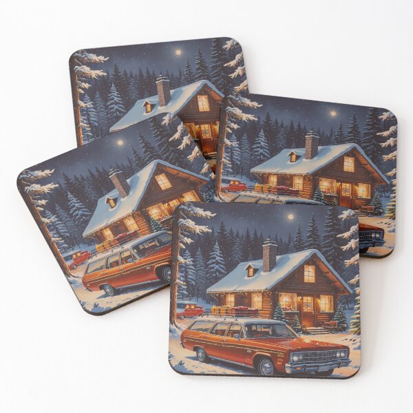 Item preview, 1970s Christmas poster w/ station wagon designed and sold by GarfunkelGloom.