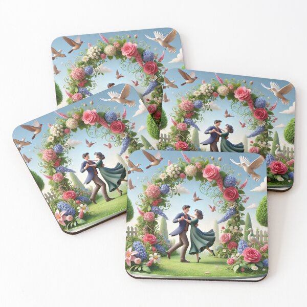 Item preview, Love Bloomed: Couple's Dance in a Floral Garden designed and sold by choder61.